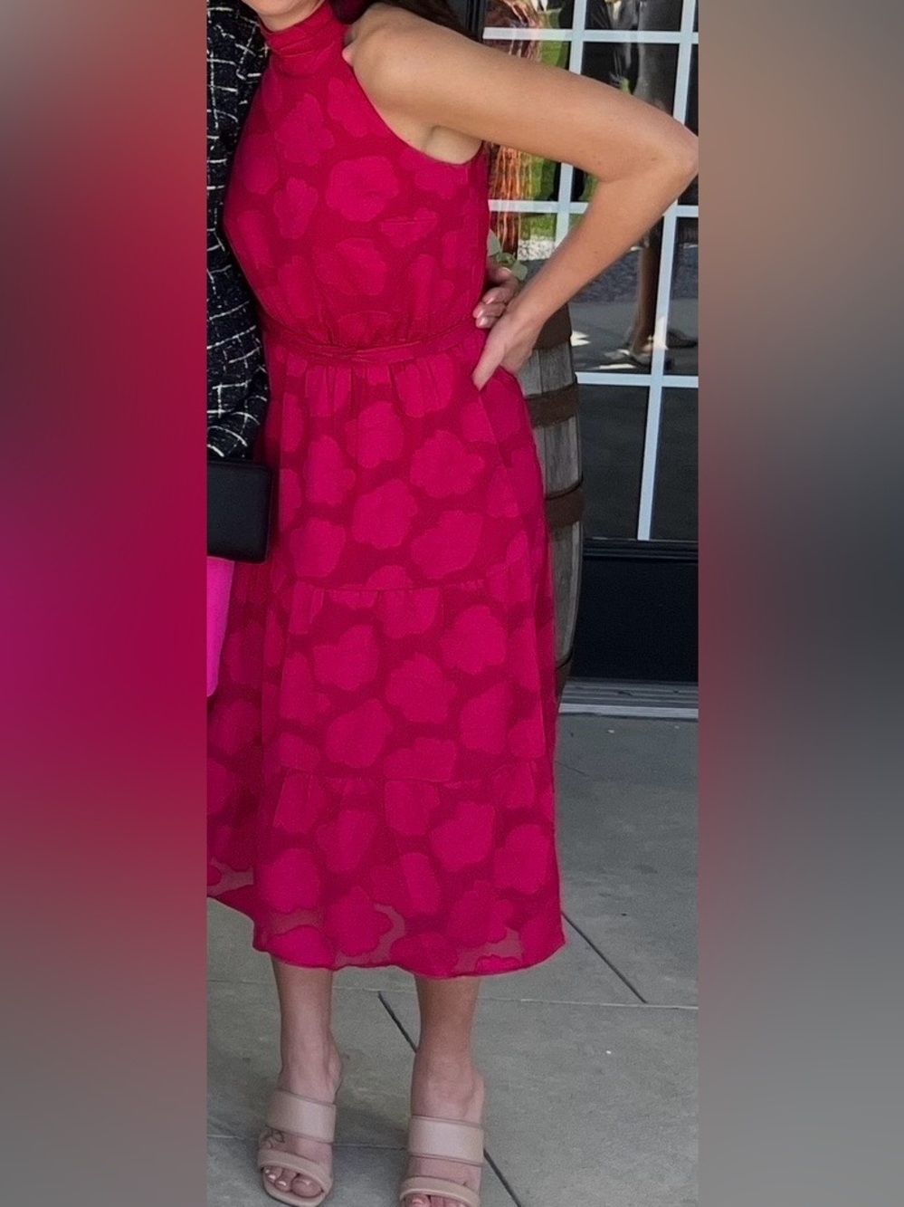 Ann Taylor Factory Magenta Midi Dress